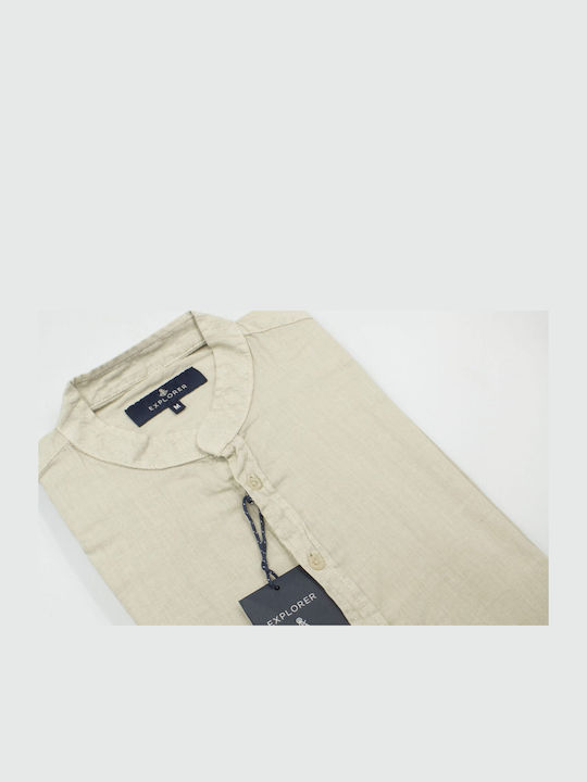 Langärmlig Leinen Hemd Beige