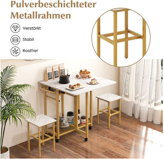 Esszimmer Erweiterbar 3Stück 74(+80)x74cm