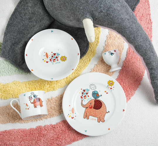 SP Tableware Set Essgeschirr aus Porzellan Gray 4Stück
