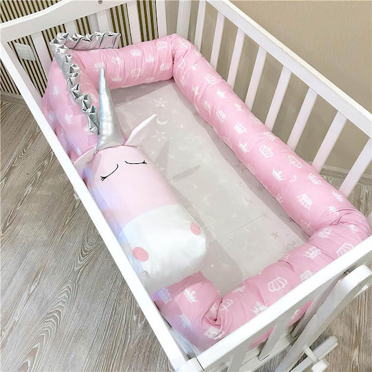 Rythmos Unicorn Crib Bumpers Snake Inside Pink 10x250cm