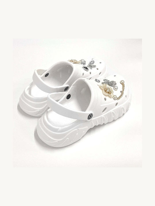 Women's Double-Soled Clogs with Removable Decorations Gs-64918