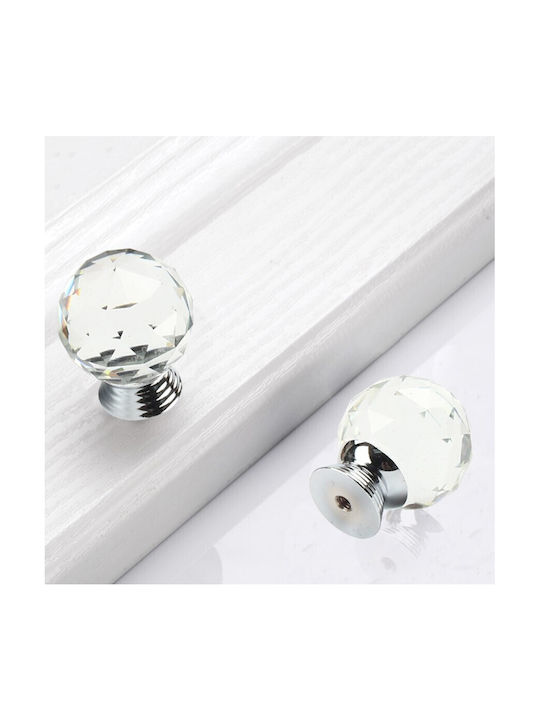 Set 2 Mânere Ușă Model Cristal Zola Diametru Mâner 30 Mm Înălțime 40 Mm