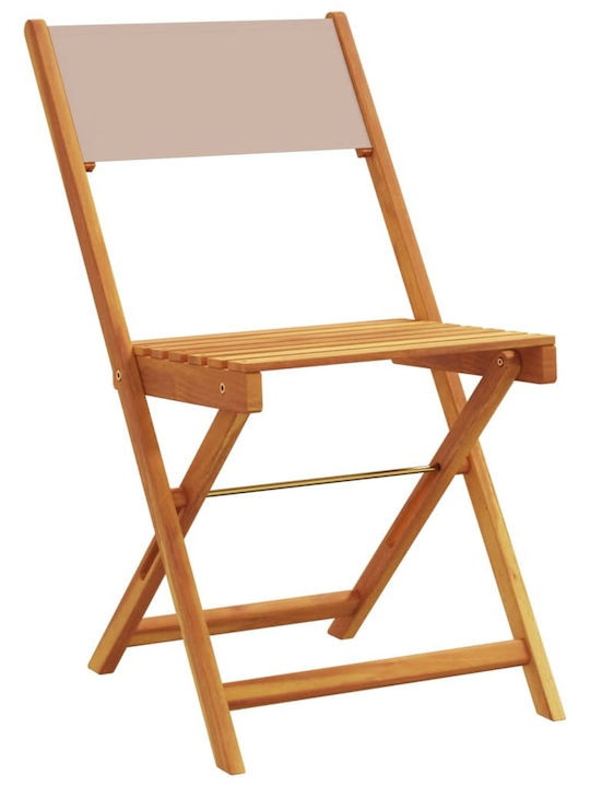 Градински Стол Дървен Тауп 2 Бройки 38x32.5x83 см