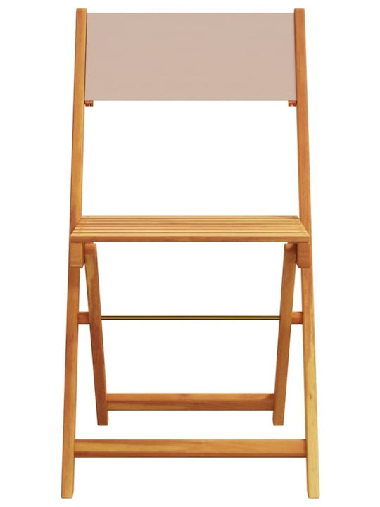 Градински Стол Дървен Тауп 2 Бройки 38x32.5x83 см