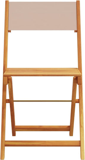 Καρέκλα Εξωτερικού Χώρου Ξύλινη Taupe 2τμχ 38x32.5x83εκ.