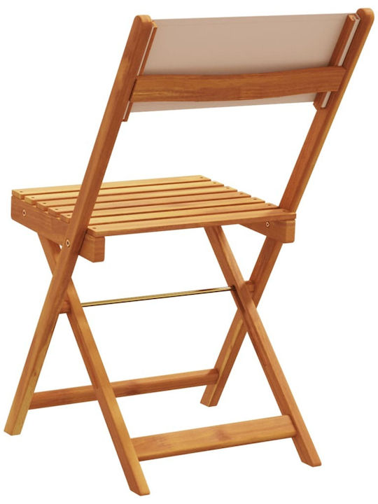 Градински Стол Дървен Тауп 2 Бройки 38x32.5x83 см