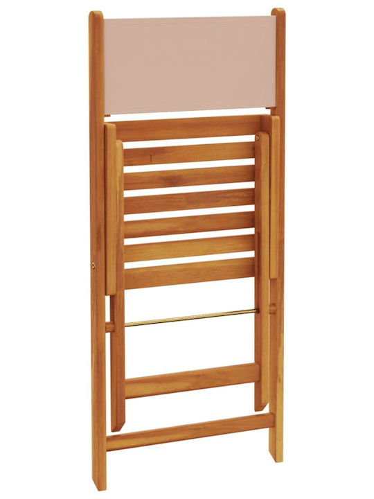 Градински Стол Дървен Тауп 2 Бройки 38x32.5x83 см