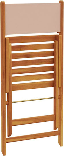 Καρέκλα Εξωτερικού Χώρου Ξύλινη Taupe 2τμχ 38x32.5x83εκ.