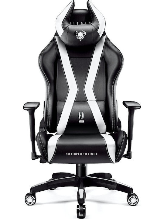 Diablo X-Horn Καρέκλα Gaming Δερματίνης με Ρυθμιζόμενα Μπράτσα Μαύρο / Λευκό