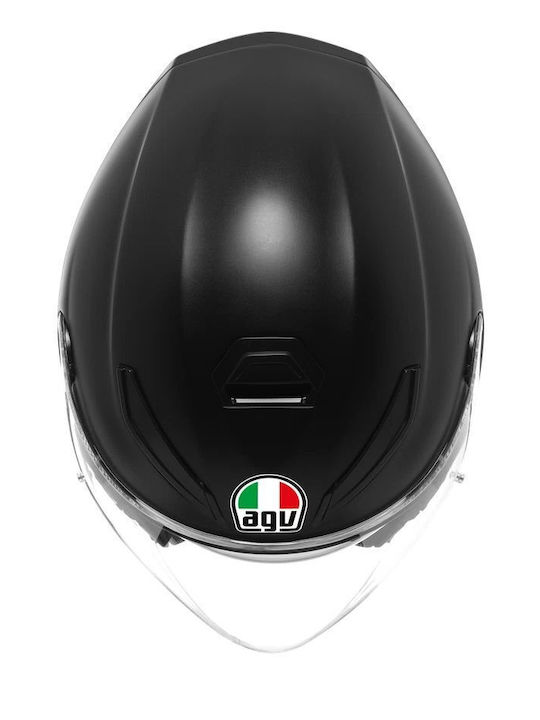 AGV K5 Jet Evo Mono Matt Black Κράνος Μηχανής Jet ECE 22.06 1350gr με Sunvisor