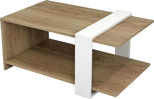 Rechteckiger Zentraler Kaffeetisch Wilma Holzbeige M80xT50xH35cm