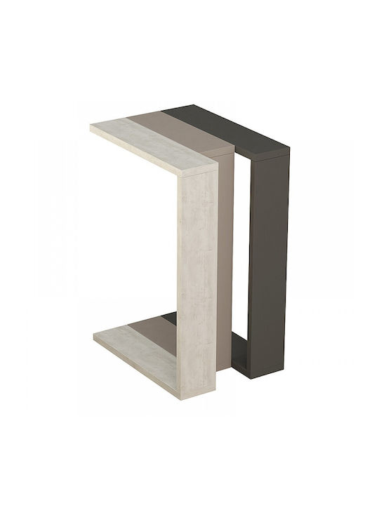 Rectangular Side Coffee Table Muju Wooden Open Mocha White Antique Anthracite W30xL40xH57cm