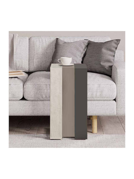 Rectangular Side Coffee Table Muju Wooden Open Mocha White Antique Anthracite W30xL40xH57cm