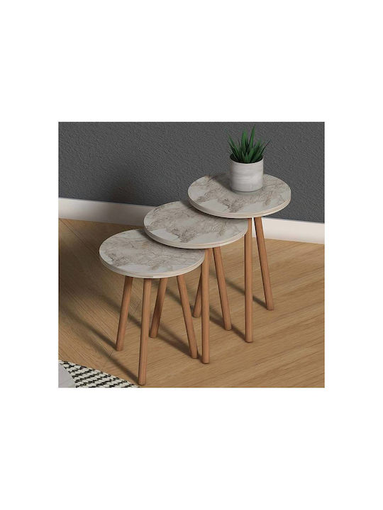 Oval Central Coffee Table Elips Wooden Marble Effect W90xL50xH41cm