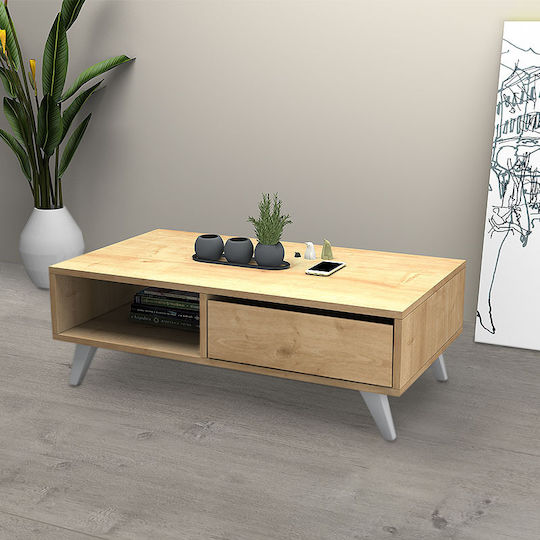 Rectangular Central Coffee Table Aster Wooden Sonoma W120xL56xH40cm