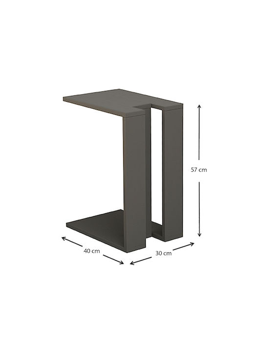 Rectangular Side Table Muju Wooden Anthracite W40xL30xH57cm