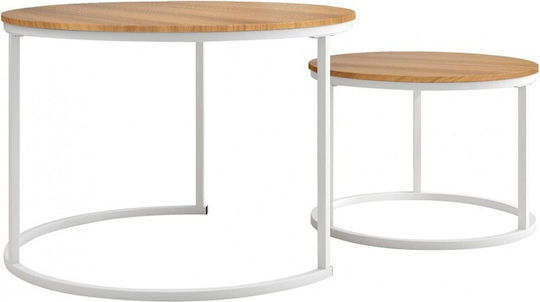 Set Zigon Rotund Din Lemn Sonoma 2 Buc M80xL80xÎ48cm