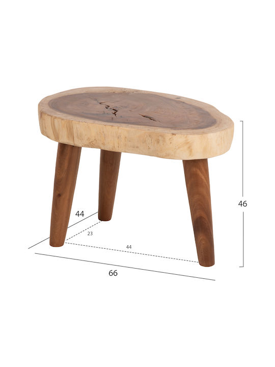 Oval Coffee Table Dompu from Solid Wood MASSIF WOOD L66xW44xH46cm.