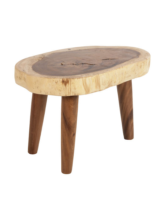 Oval Zentral Kaffeetisch Dompu aus Massivholz M66xB44xH46cm HomeMarkt