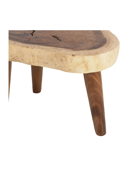 Oval Zentral Kaffeetisch Dompu aus Massivholz M66xB44xH46cm HomeMarkt