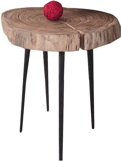 Rundes Beistelltisch Patel aus Massivholz Beige B35xL34xH54cm EAN7104,1