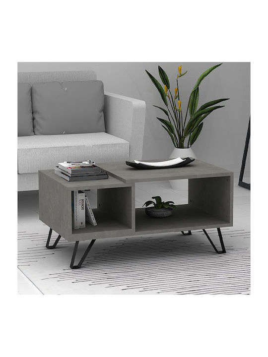 Rectangular Central Coffee Table Don Wooden Anthracite M90xW55xH44cm