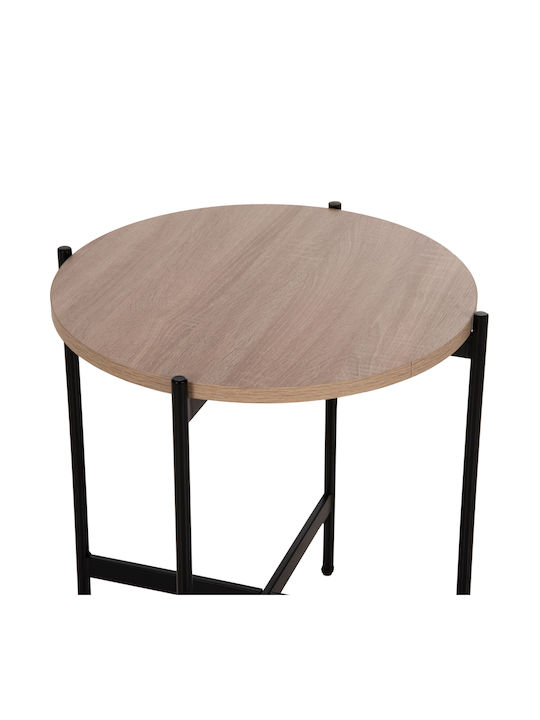 Round Side Table Sonoma Wooden Sonoma M36xW36xH55cm