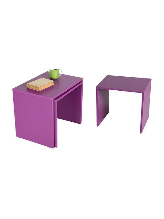 Adore Rechteckiges Zigon-Set 940360909000 Holz Lila 3 Stück M55xB40xH47cm
