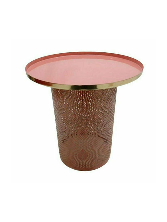 Round Side Table Metal Pink / Purple / Gold 40x40x42 cm