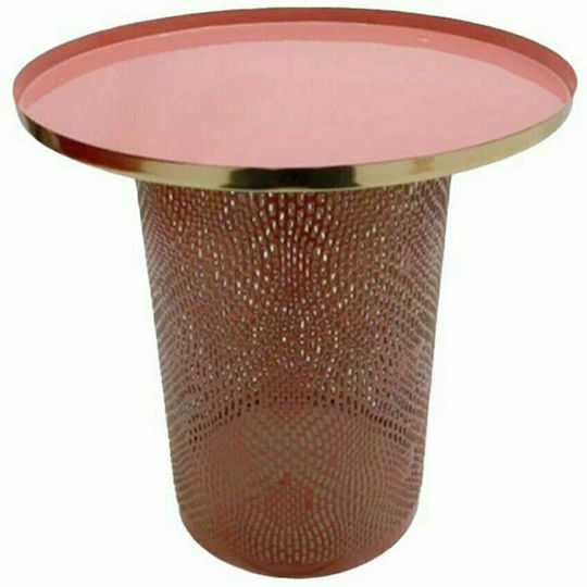 Rundes Beistelltisch Metall Rosa / Lila / Gold M40xB40xH42cm