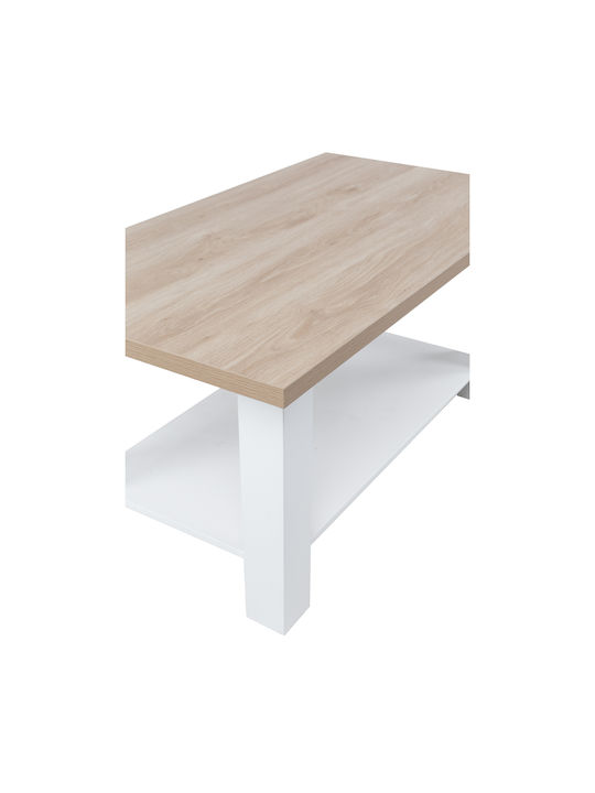 Rechteckig Beistelltisch Village Holz White / Natural L110xB60xH53cm