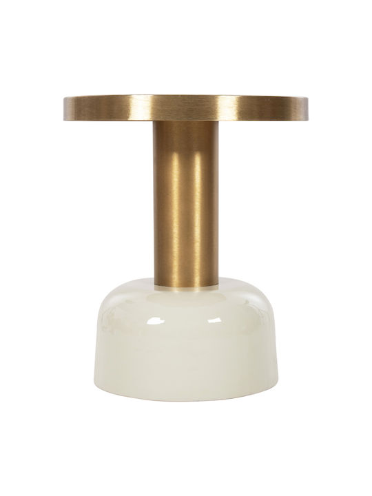 Round Metal Side Table Ecru 40.5x40.5x48cm