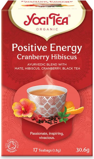 Yogi Tea Μαύρο Τσάι Βιολογικό Προϊόν Positive Energy 17 Φακελάκια 30.6gr με Άρωμα Cranberry Hibiscus