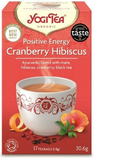 Yogi Tea Μαύρο Τσάι Βιολογικό Προϊόν Positive Energy 17 Φακελάκια 30.6gr με Άρωμα Cranberry Hibiscus