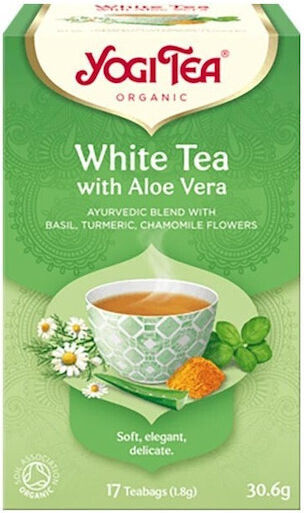 Yogi Tea Λευκό Τσάι Βιολογικό Προϊόν 17 Φακελάκια 30.6gr με Άρωμα Aloe Vera