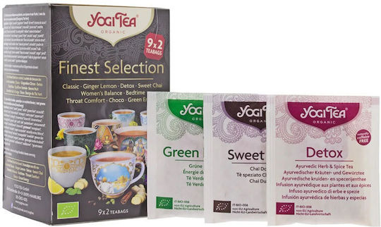 Yogi Tea Πράσινο Τσάι Finest Selection 18 Φακελάκια 34.6gr