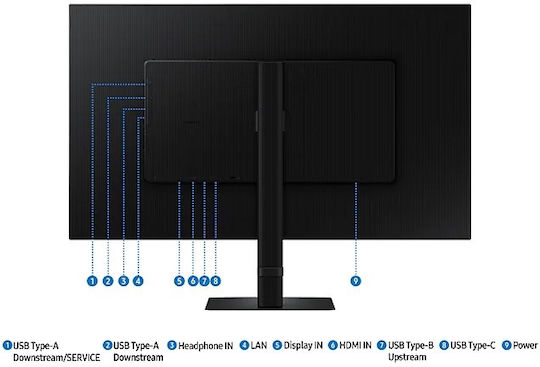Samsung ViewFinity S8 S80UD VA HDR Monitor 32" 4K 3840x2160 με Χρόνο Απόκρισης 5ms GTG