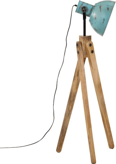 vidaXL Floor Lamp H120xL45 cm with E27 Bulb Holder Antique Blue