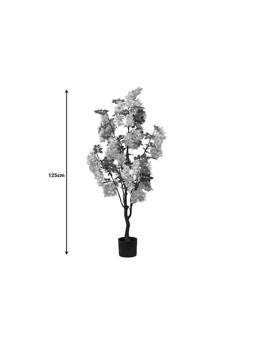 Διακοσμητικό Φυτό Bean Flowers Γλάστρα Inart Λευκό Pp Υ125εκ