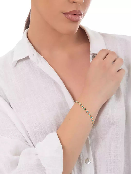 Oxzen Women's Bracelet with design Flower made of Steel Gold Plated
