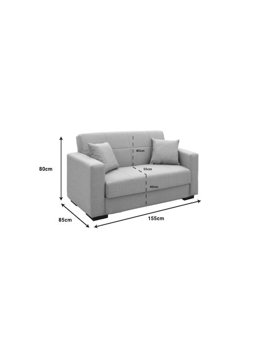 Vox Doppelsitzer Sofa Sofa mit Stauraum Light Anthracite 155x85x83cm