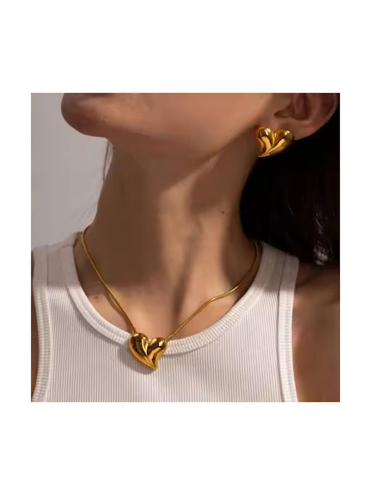 Bode Necklace with design Heart from Gold Plated Steel