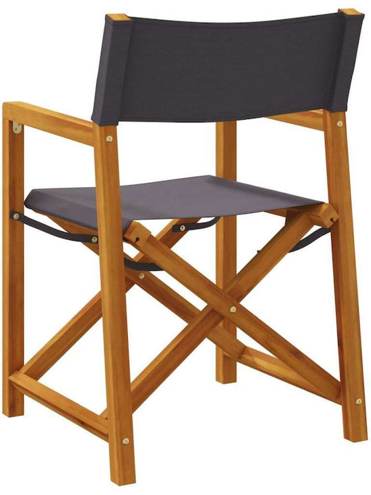 Director's Chair Wooden Grey 2pcs 54x53.5x85.5cm