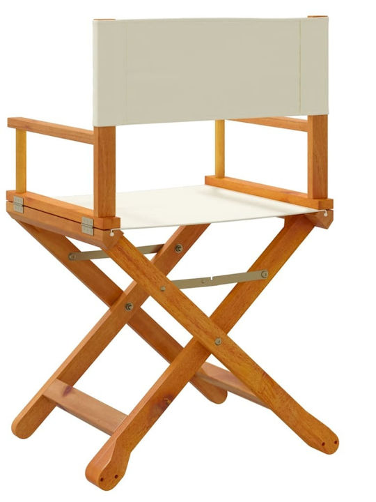 Regiestuhl Hölzernes Cream mit Kissen 2Stück 53x47x90εκ.