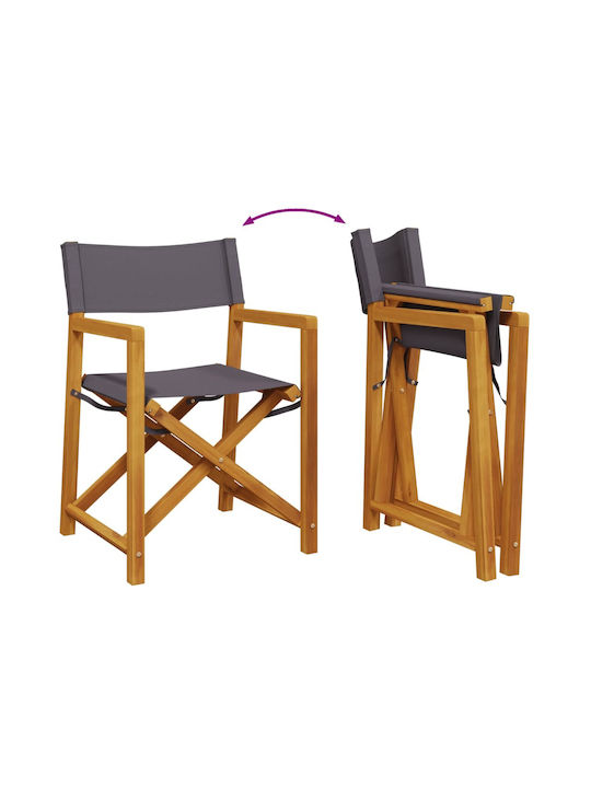 Director's Chair Wooden Grey 2pcs 54x53.5x85.5cm
