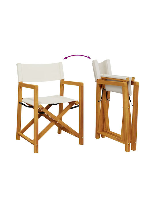 Director's Chair Wooden Cream with Cushion 6pcs 54x53.5x85.5cm