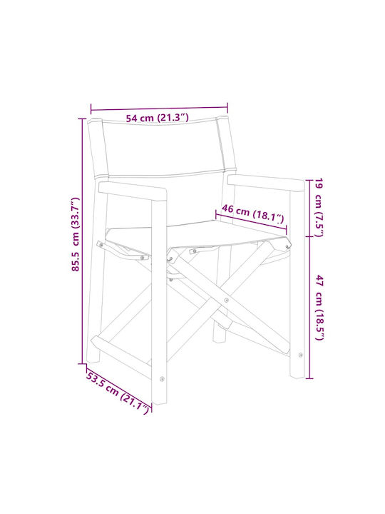 Director's Chair Wooden Cream with Cushion 6pcs 54x53.5x85.5cm