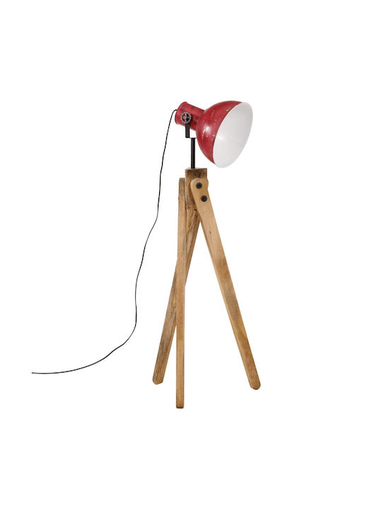 vidaXL Floor Lamp H120xW45cm. with Socket for Bulb E27 Red