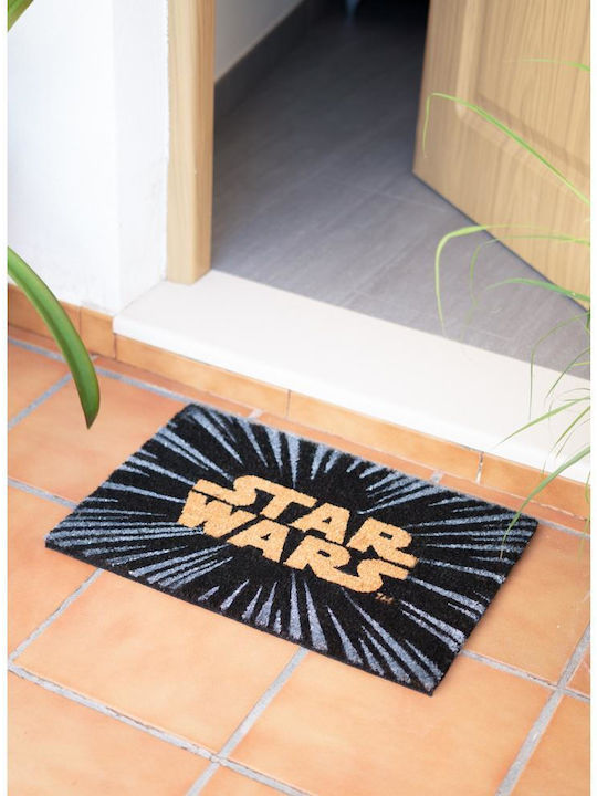 Grupo Erik Entrance Mat made of Coir with Anti-slip Backing Star Wars Logo Black 40x60cm