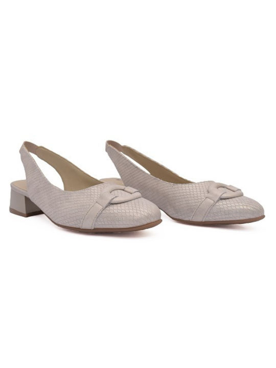 Baerchi Pumps mit flachem Absatz Ecru